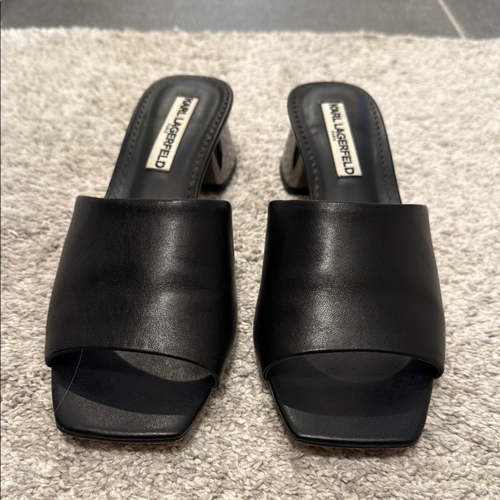 Karl Lagerfeld Black Women's Slide Sandals